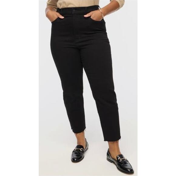 J Crew Stovepipe Straight Signature Stretch Crop Frayed Hem Jeans US Women's 26P - Picture 1 of 8